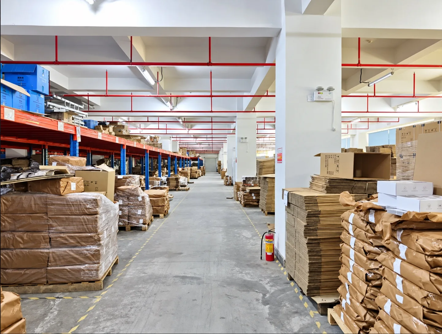 Materials and packaging storage at HOLYTACHI in Dongguan
