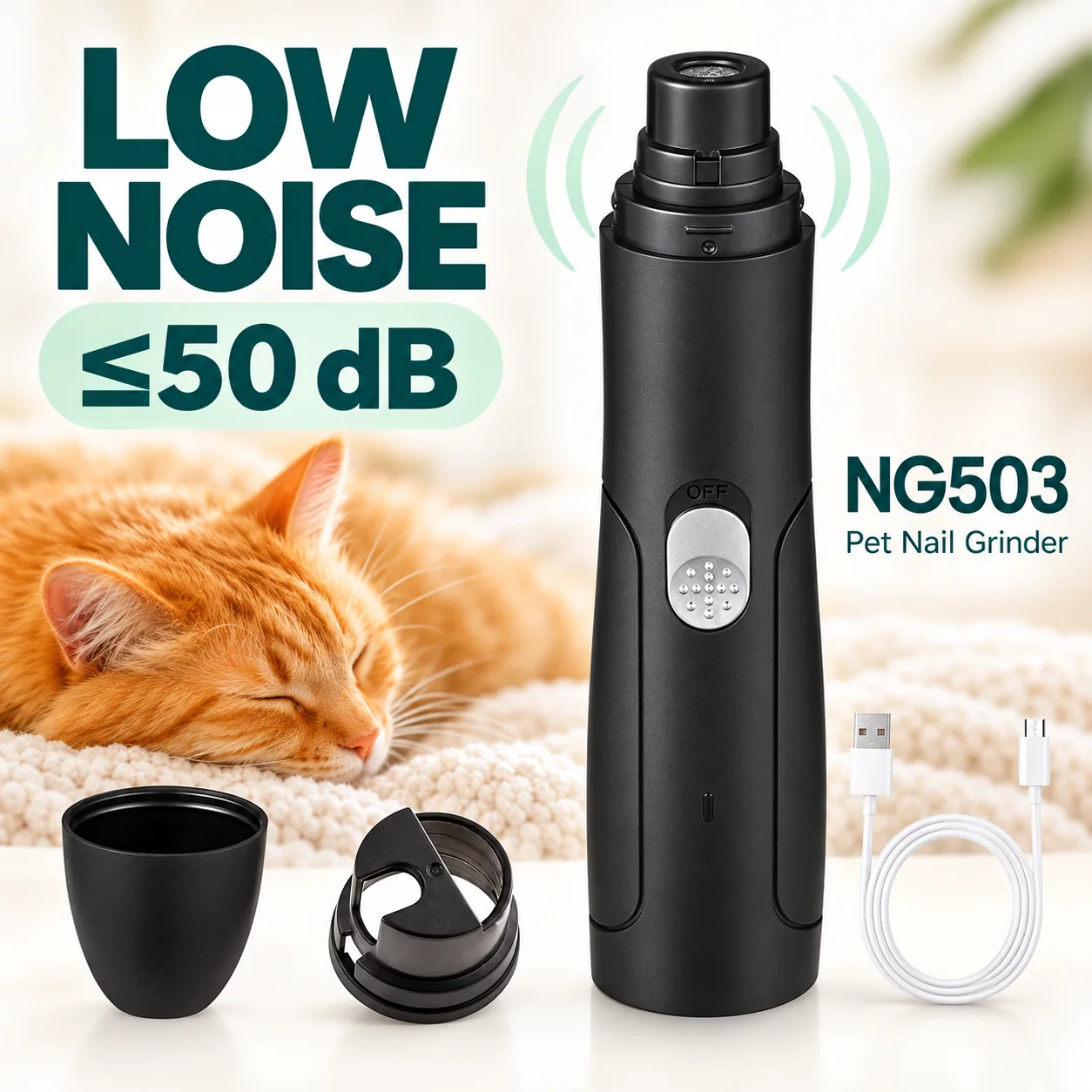 NG503 Low-Noise USB Pet Nail Grinder