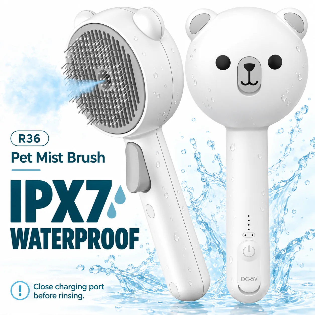 R36 Bear-Shaped Mist Grooming Brush